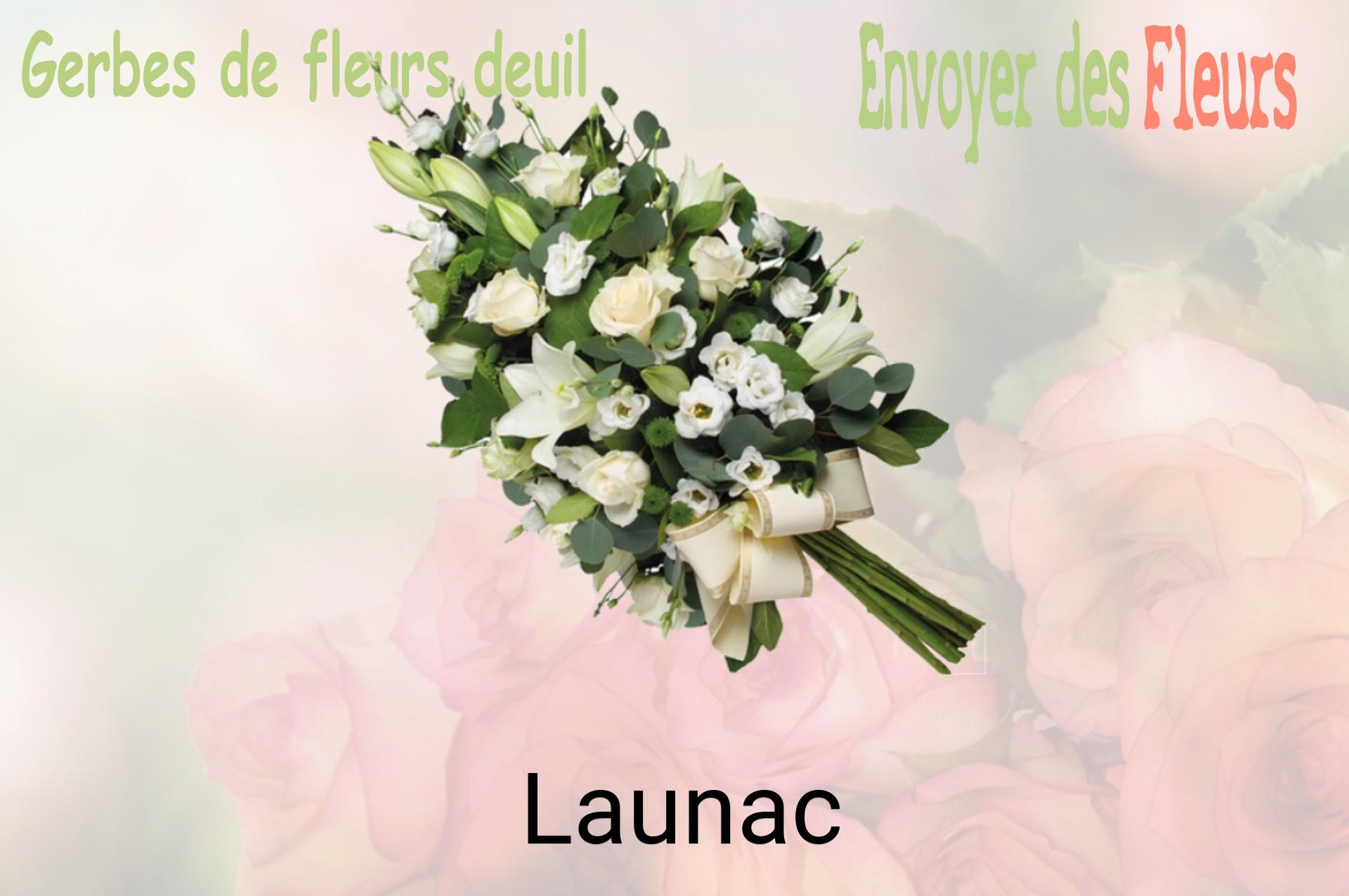 Gerbe de fleurs de deuil livrée à Launac